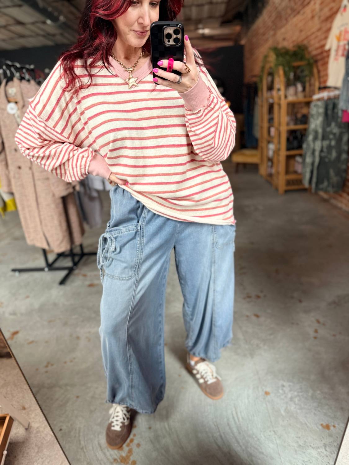 Easel - Women's Washed Denim Pants