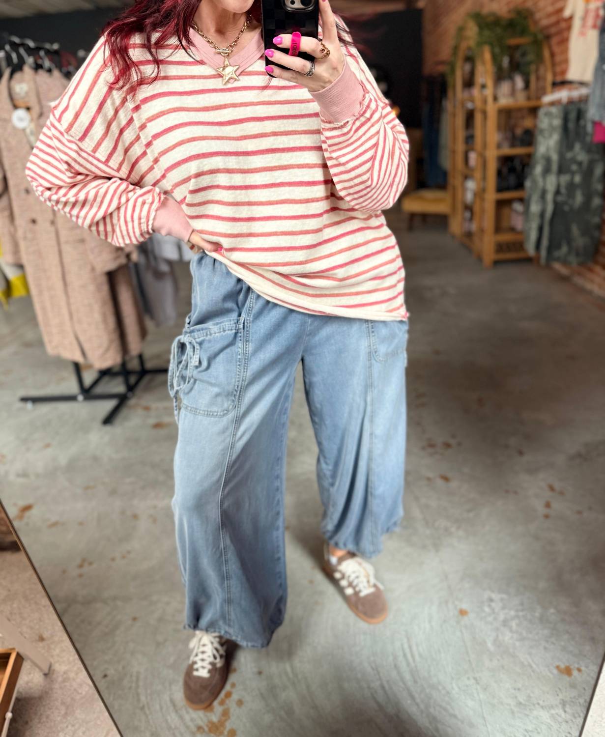Easel - Women's Washed Denim Pants