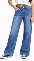 1822 Denim - Better Butter Wide Leg With Shadow Masking Stripe Full Length Jeans