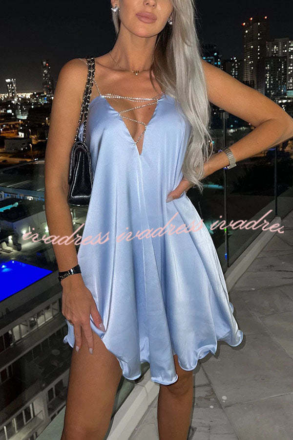 Stunning Shiny Chain Party Mini Dress