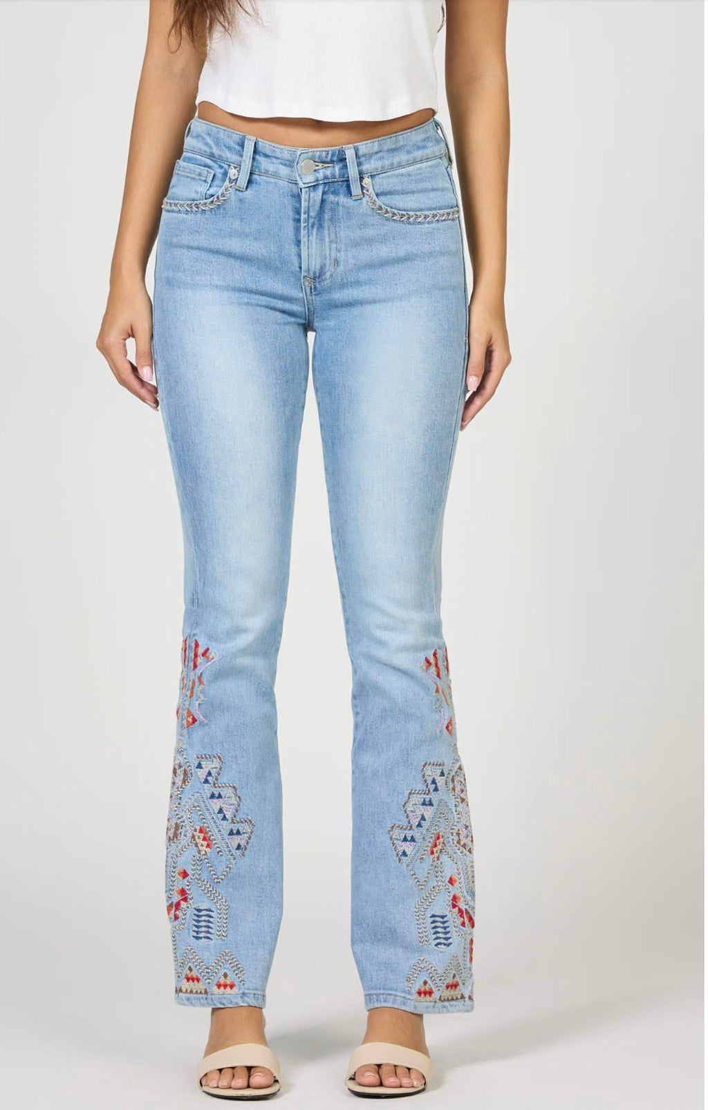 Dear John Denim - Jaxton Mid Rise Embroidery Jean