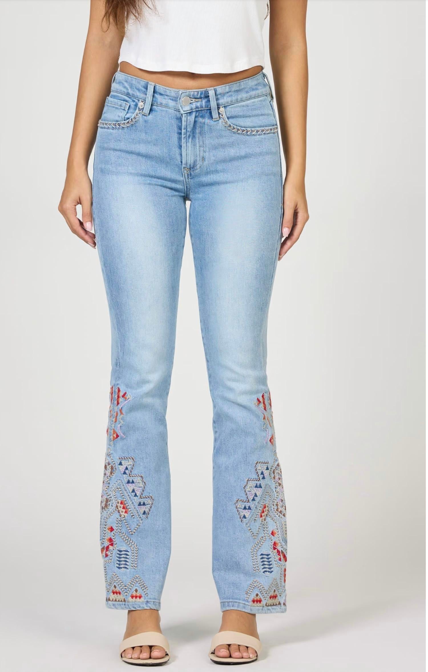 Dear John Denim - Jaxton Mid Rise Embroidery Jean