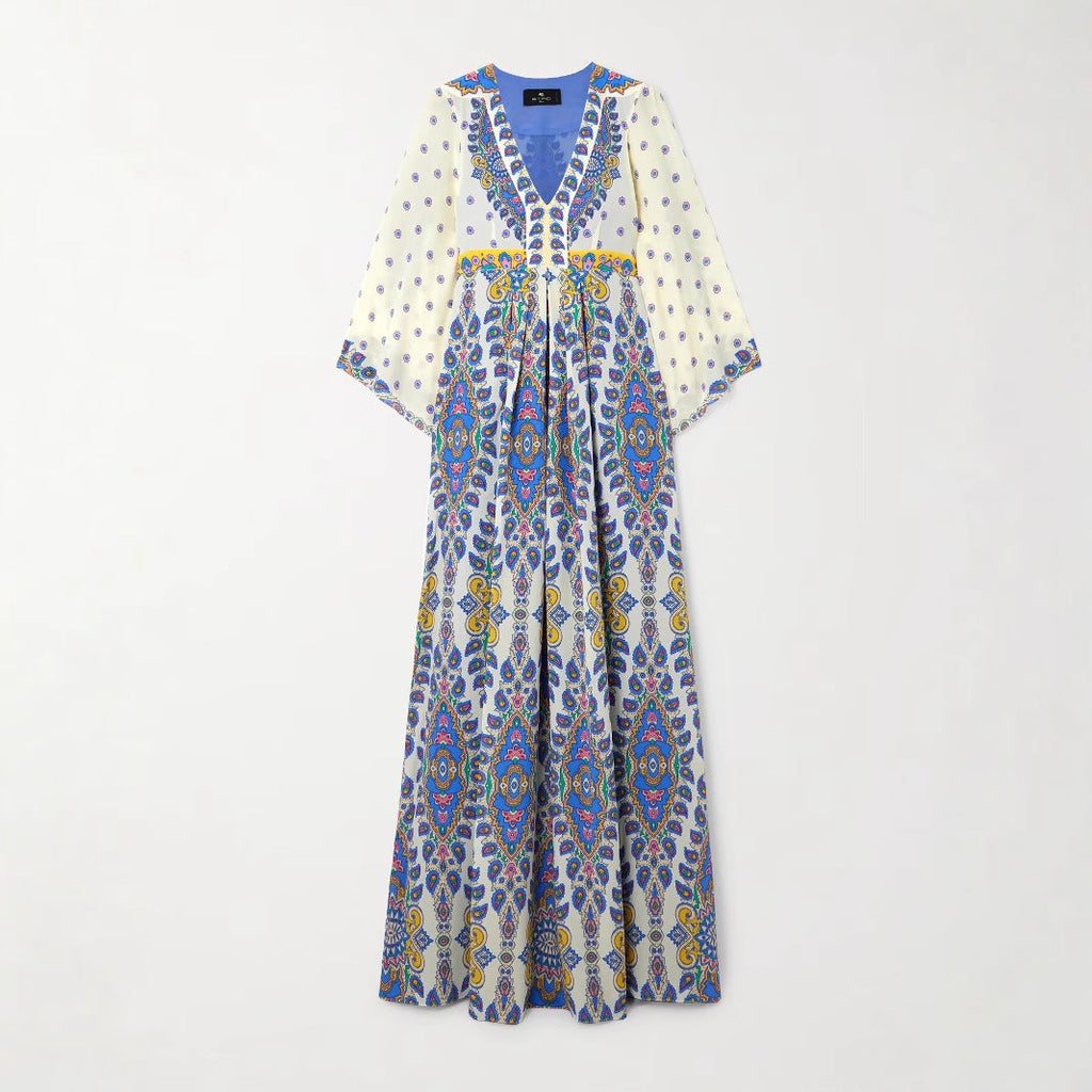Printed Crepe Maxi Dress