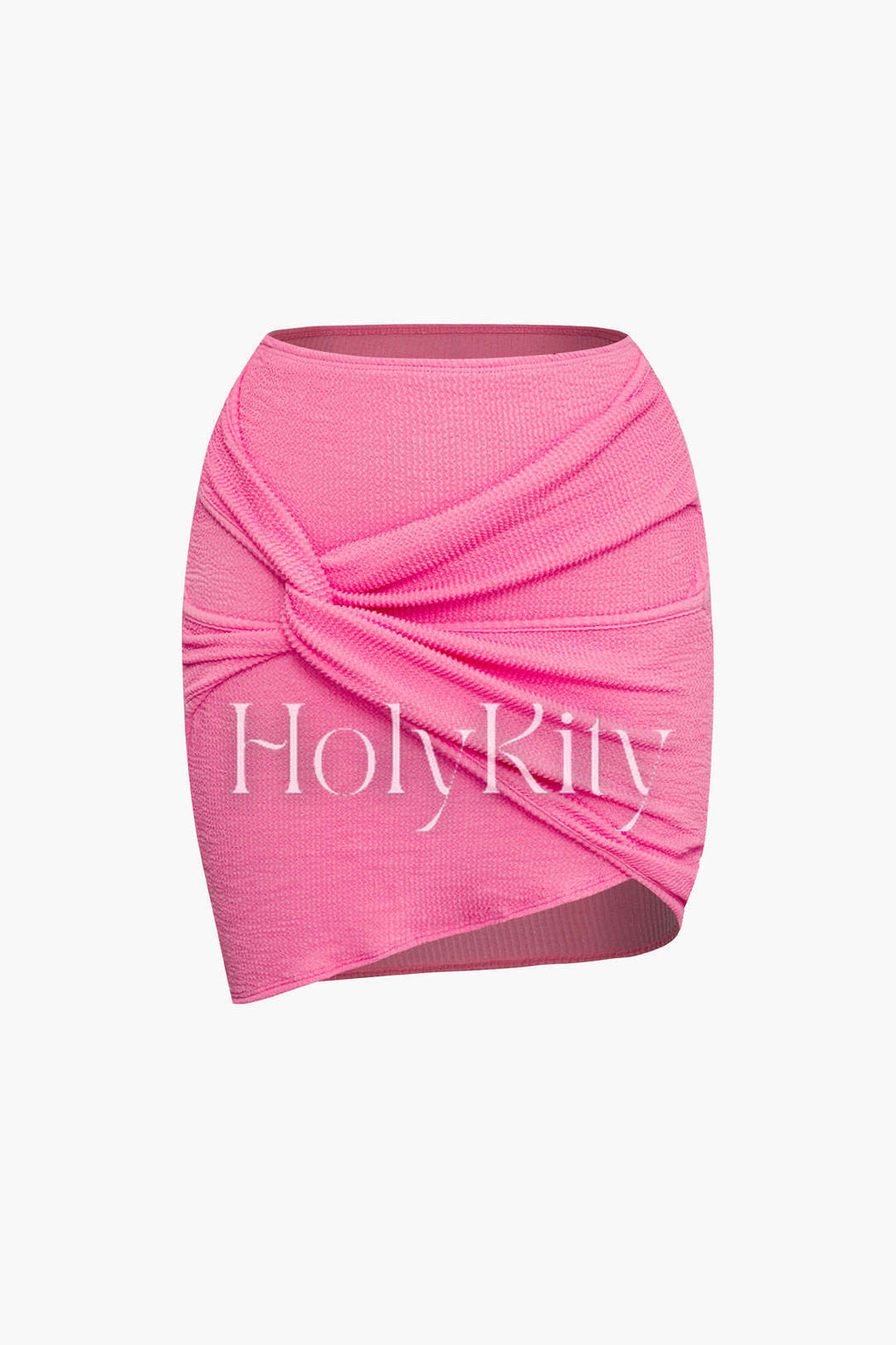 Textured Cross Ruched Long Sleeve Top And Mini Skirt Set