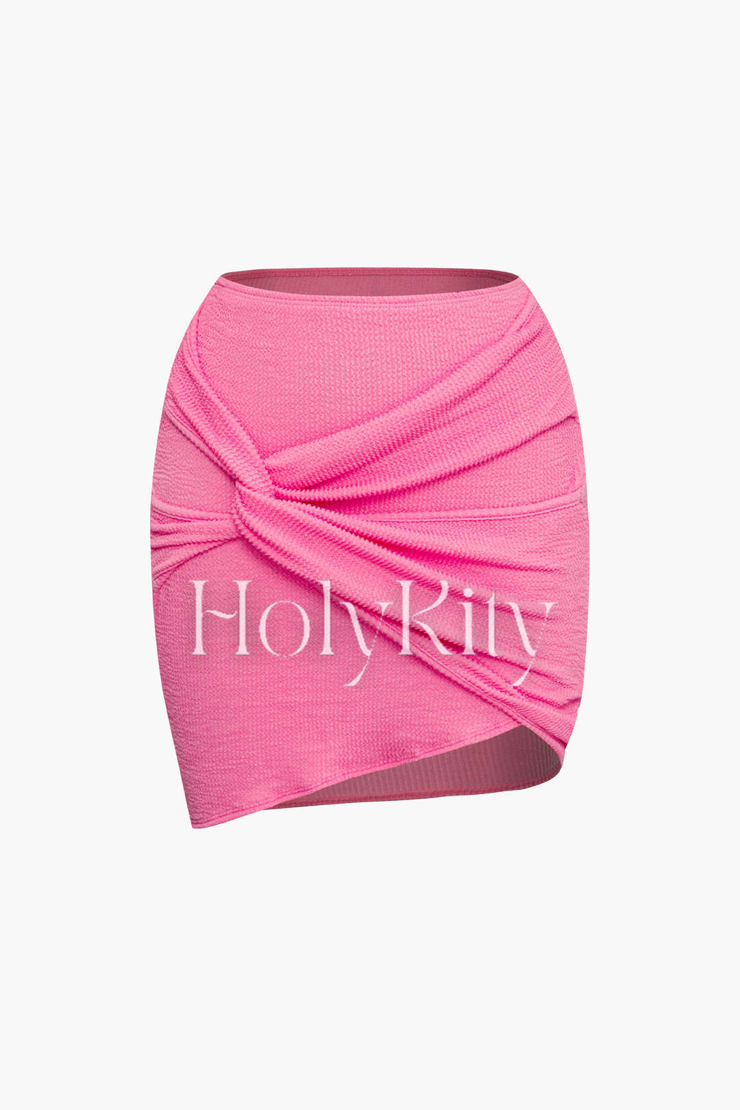 Textured Cross Ruched Long Sleeve Top And Mini Skirt Set