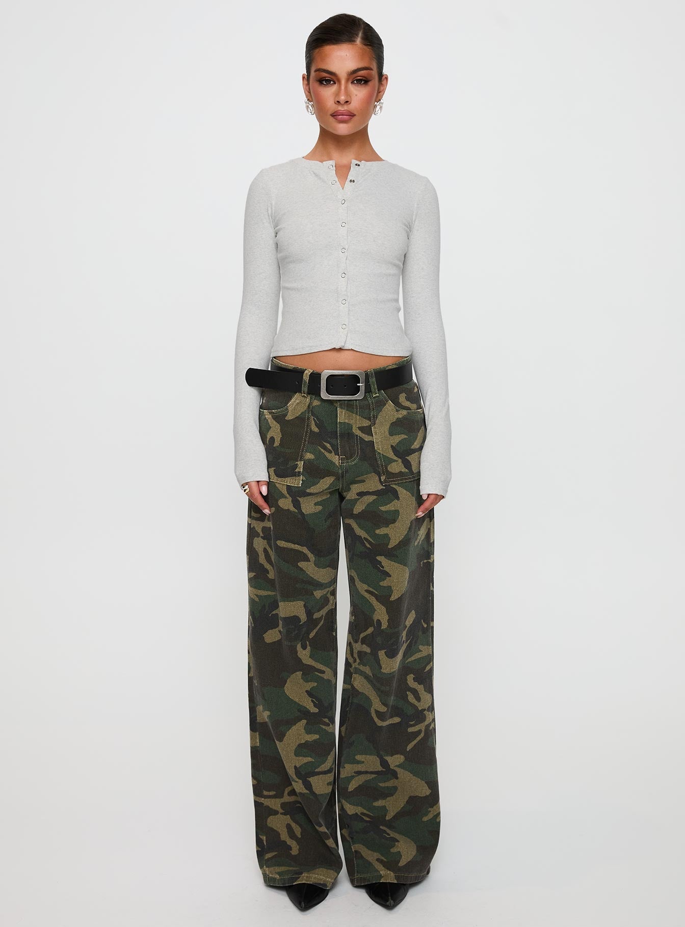 Sandra Dee Knit Top Grey Marle