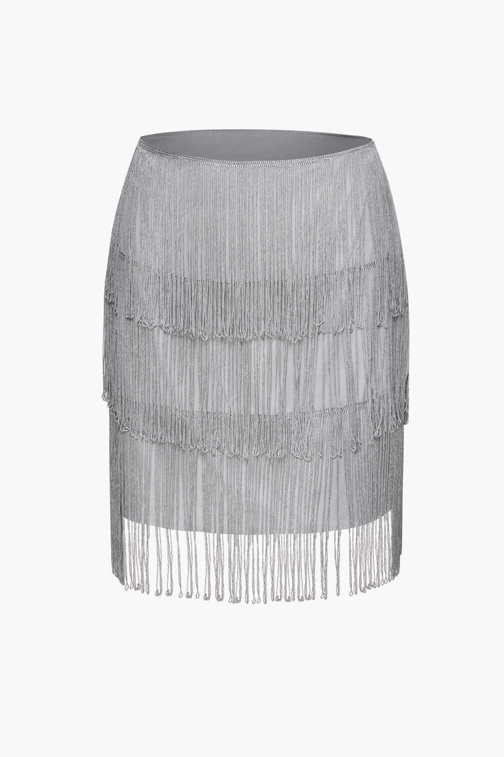 Fringe Hem Tube Top And Mini Skirt Set