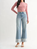 Jbd. - High Rise Two Toned Slim Wide Leg Jeans