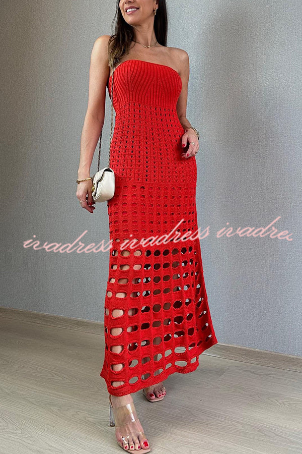 Rustic Patchwork Cutout Off Shoulder Maxi Dress