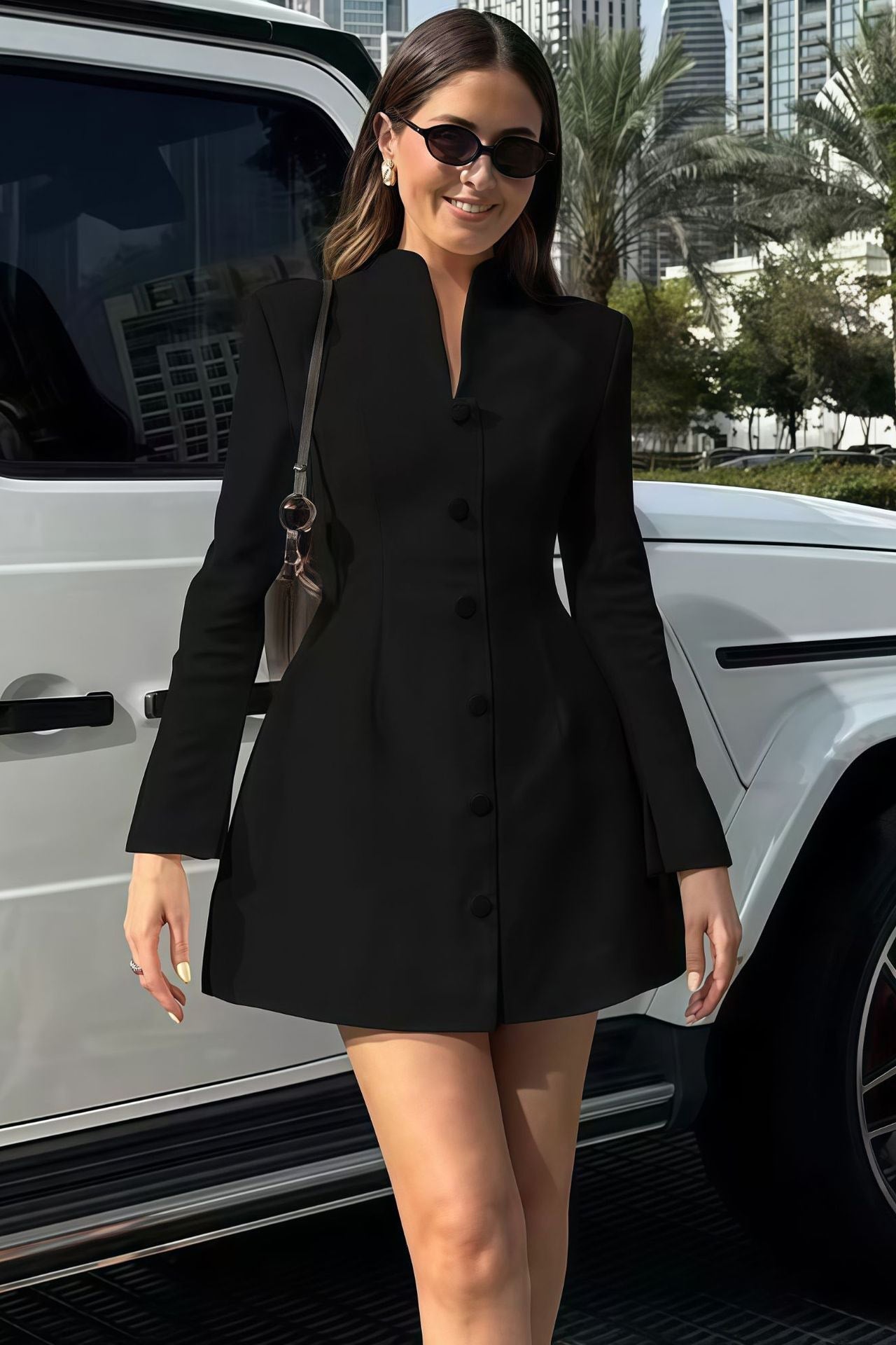 Urban Chic V-Neck Blazer Mini Dress
