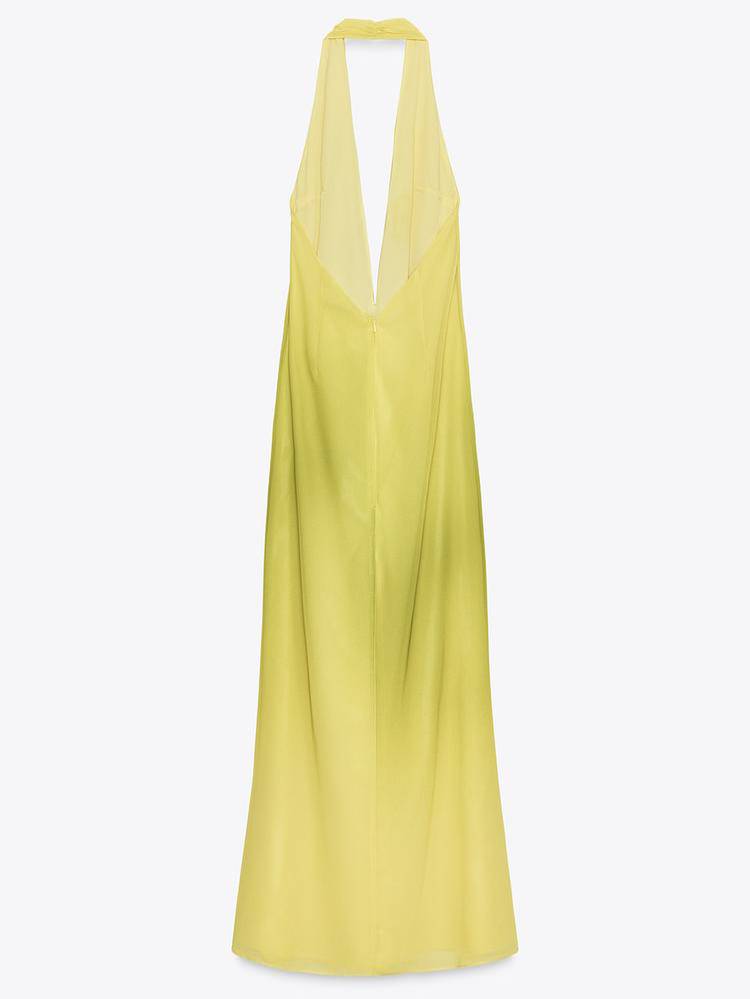 Halter Neck Lace-up Backless Slim-fit Maxi Dress