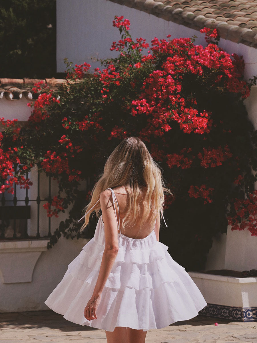 Off Shoulder 3D Flower Mini Dress