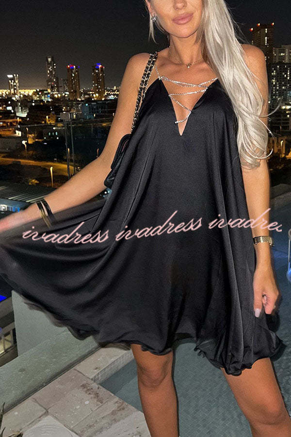 Stunning Shiny Chain Party Mini Dress