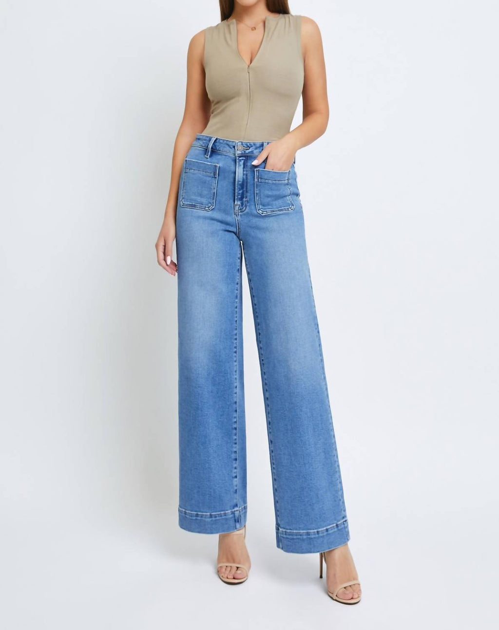 Hidden - Nori Front Pocket Wide Leg Jeans