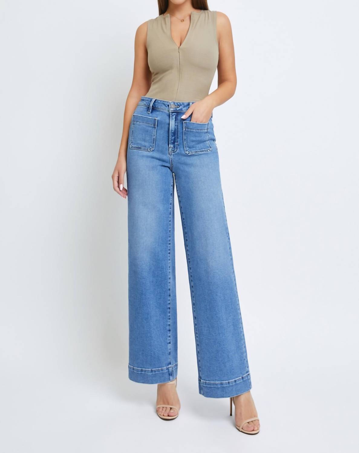 Hidden - Nori Front Pocket Wide Leg Jeans