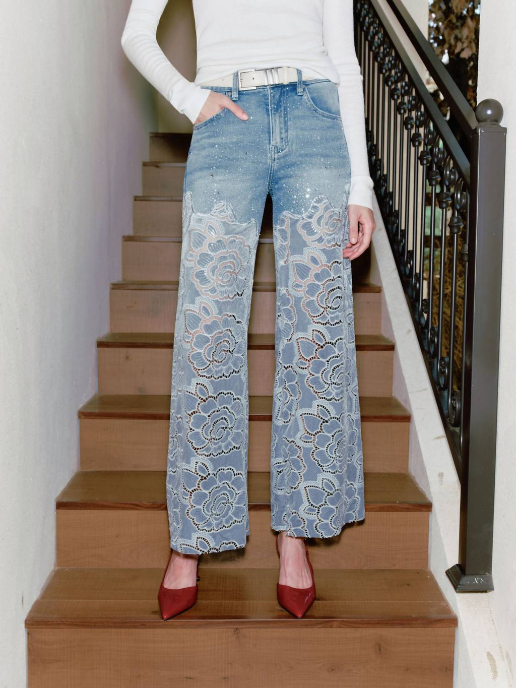 Bayeas - Retro Wide Leg Jeans
