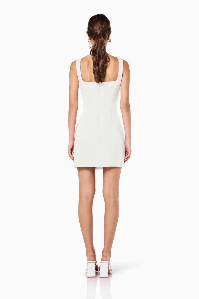 Solid Color 3D Floral Strap Mini Dress
