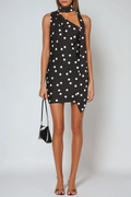 Danijel Dot Scarf Mini Dress