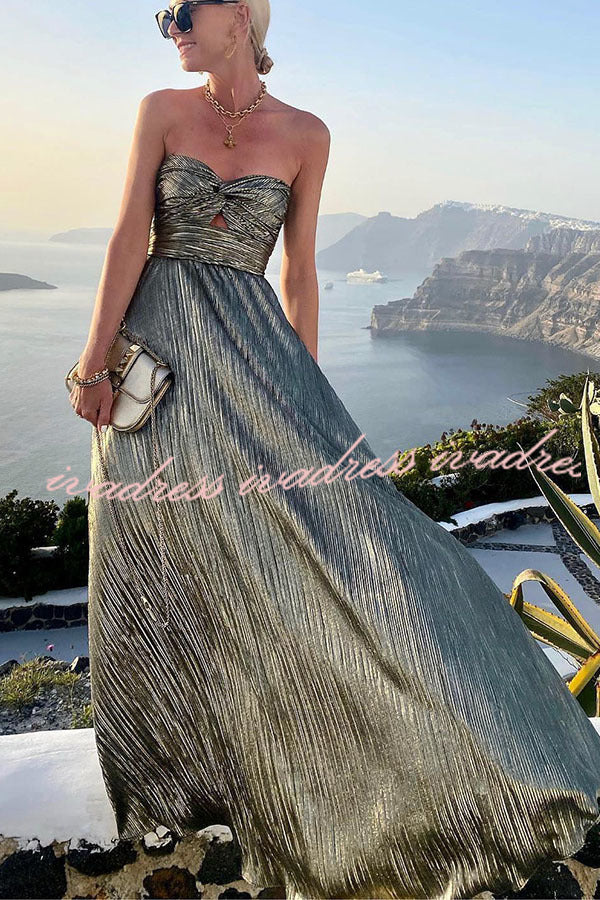 Shimmer Please Off Shoulder Maxi Dress