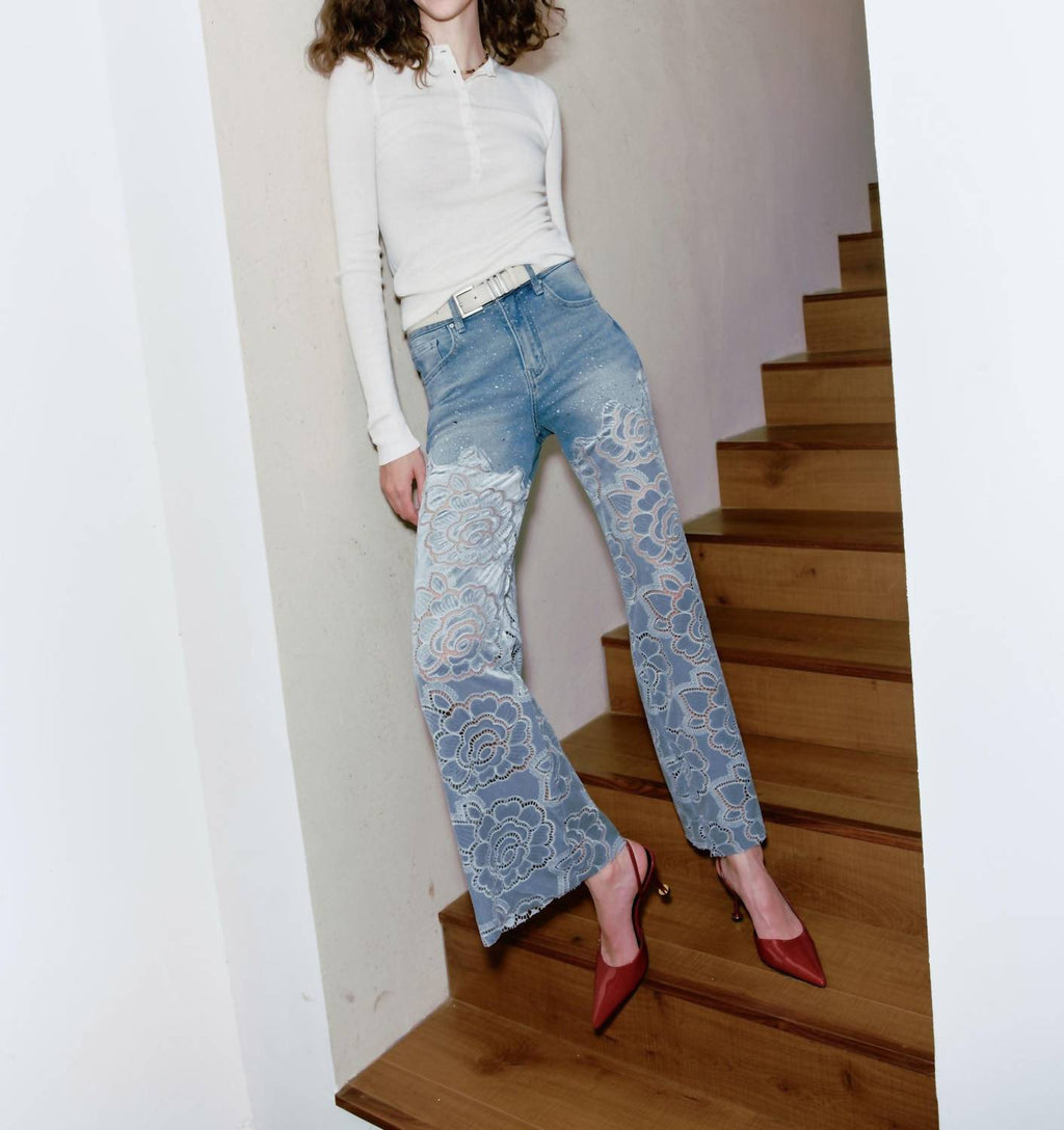 Bayeas - Retro Wide Leg Jeans