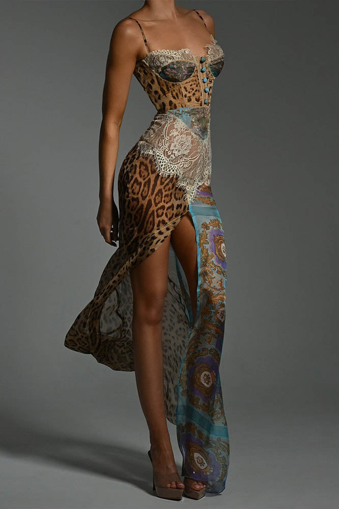 Whispers of the Wild – Waist-Tied Maxi Dres