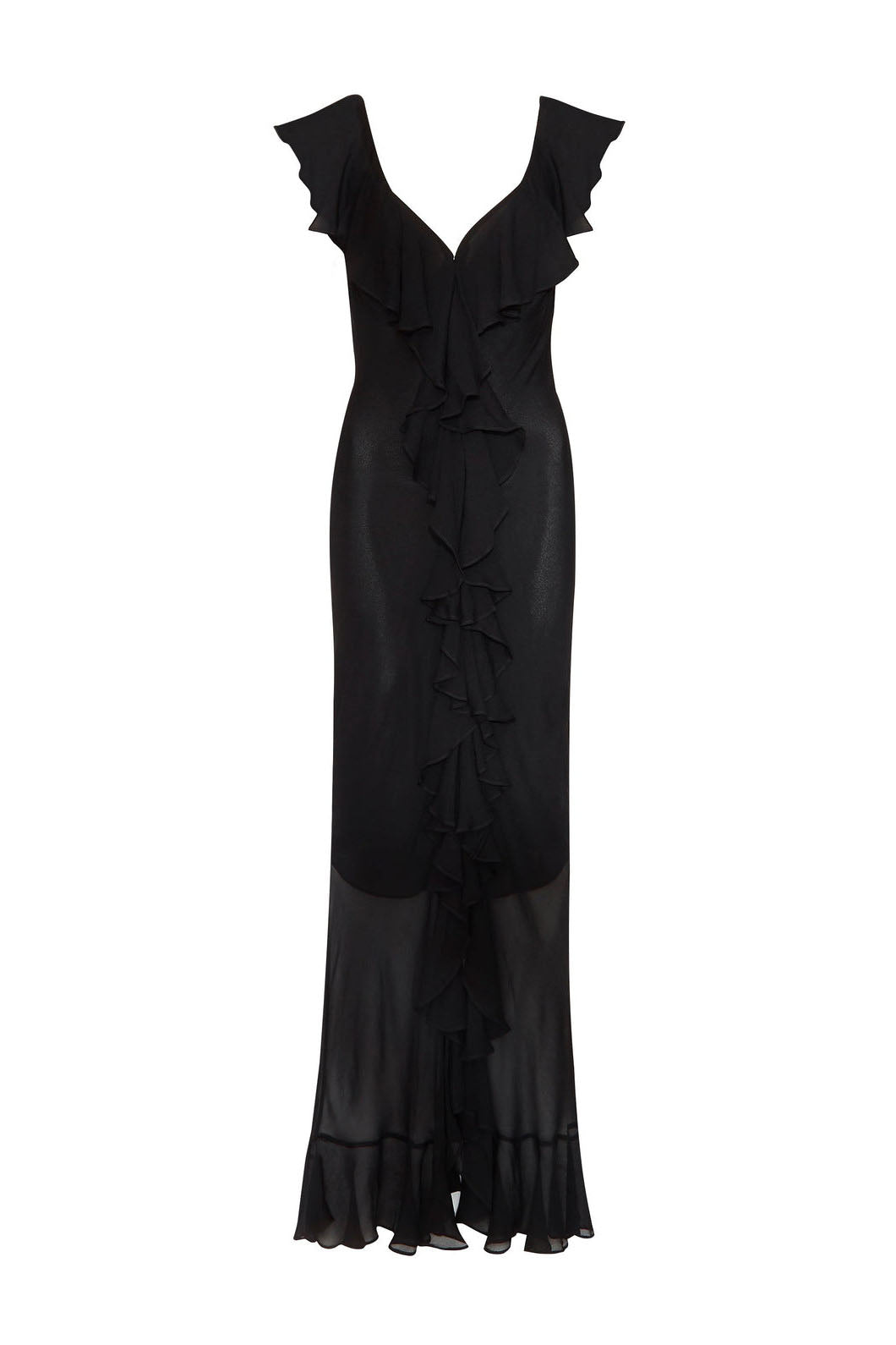 Sunlight Lotus｜Chiffon Ruffle Maxi Dress