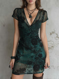 Quiet Luxurious Chiffon Printed Mini Dress