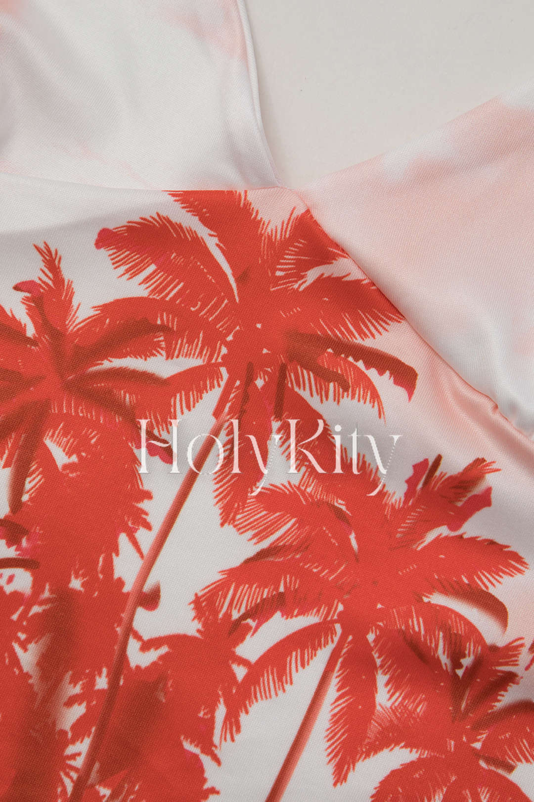 Coconut Tree Print Halter Backless Cami Top And Mini Skirt Set