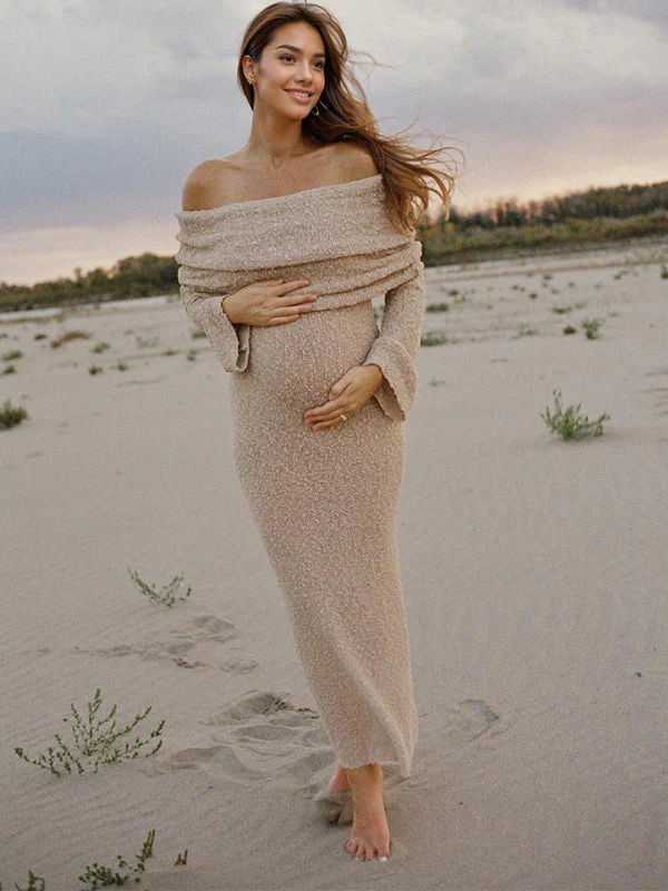 Nayara | Maternity Elegant Off Shoulder Maxi Dress