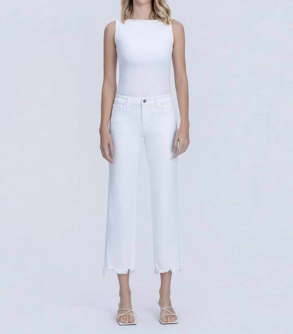 Vervet By Flying Monkey - Mid Rise Uneven Frayed Hem Cropped Straight Jeans