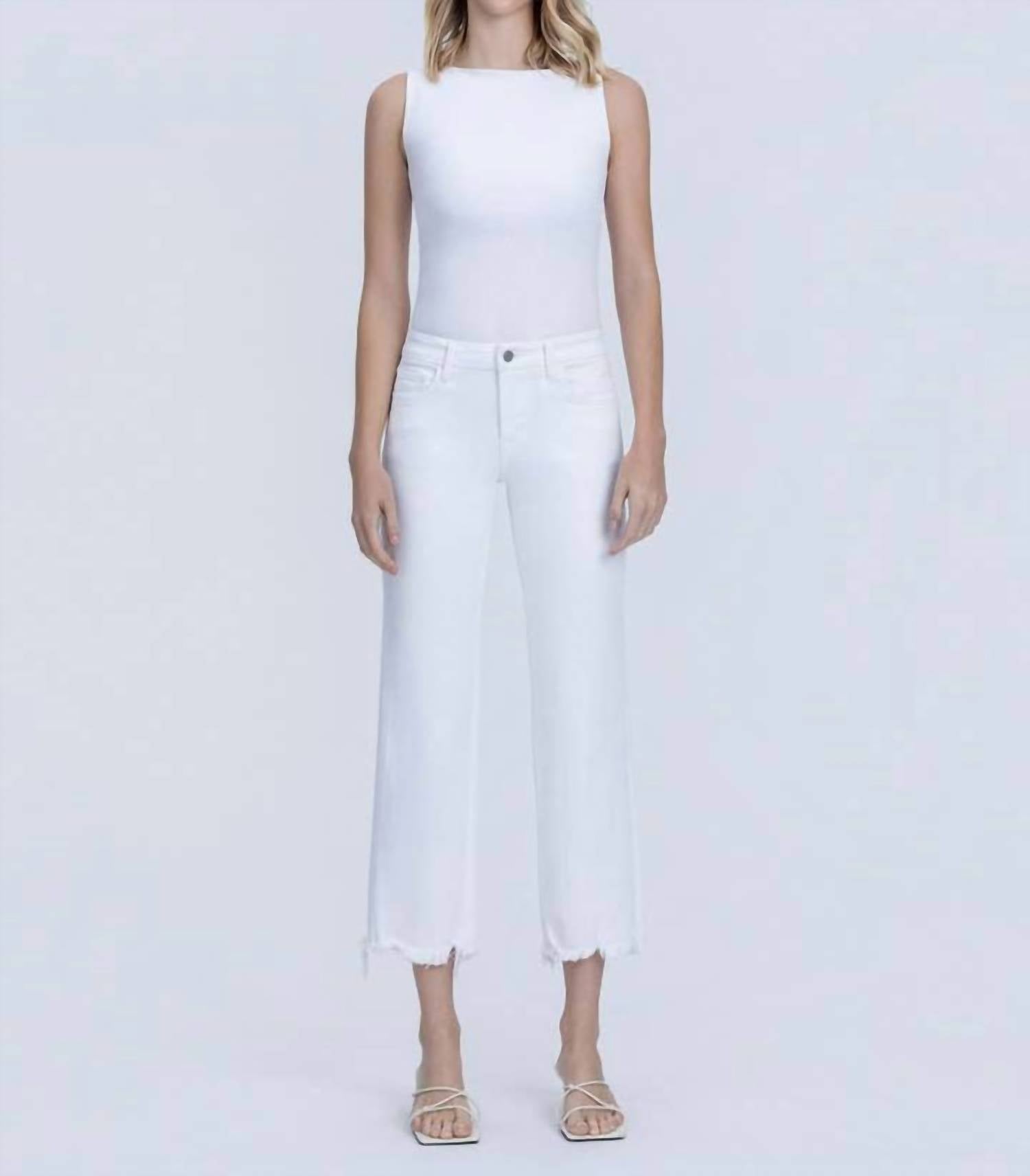 Vervet By Flying Monkey - Mid Rise Uneven Frayed Hem Cropped Straight Jeans