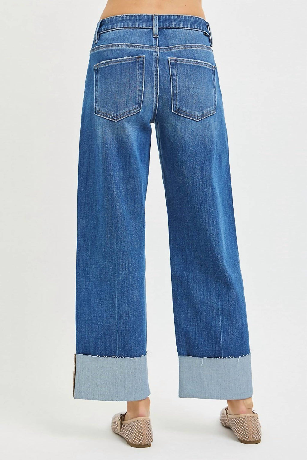 Risen - 4 Way Stretchy Mid Rise Cropped Cuffed Jean