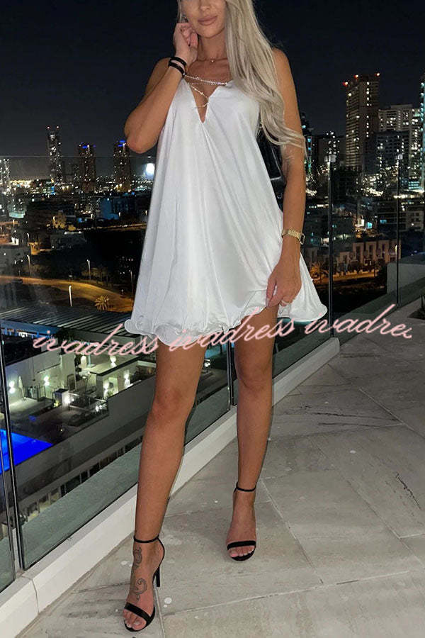 Stunning Shiny Chain Party Mini Dress