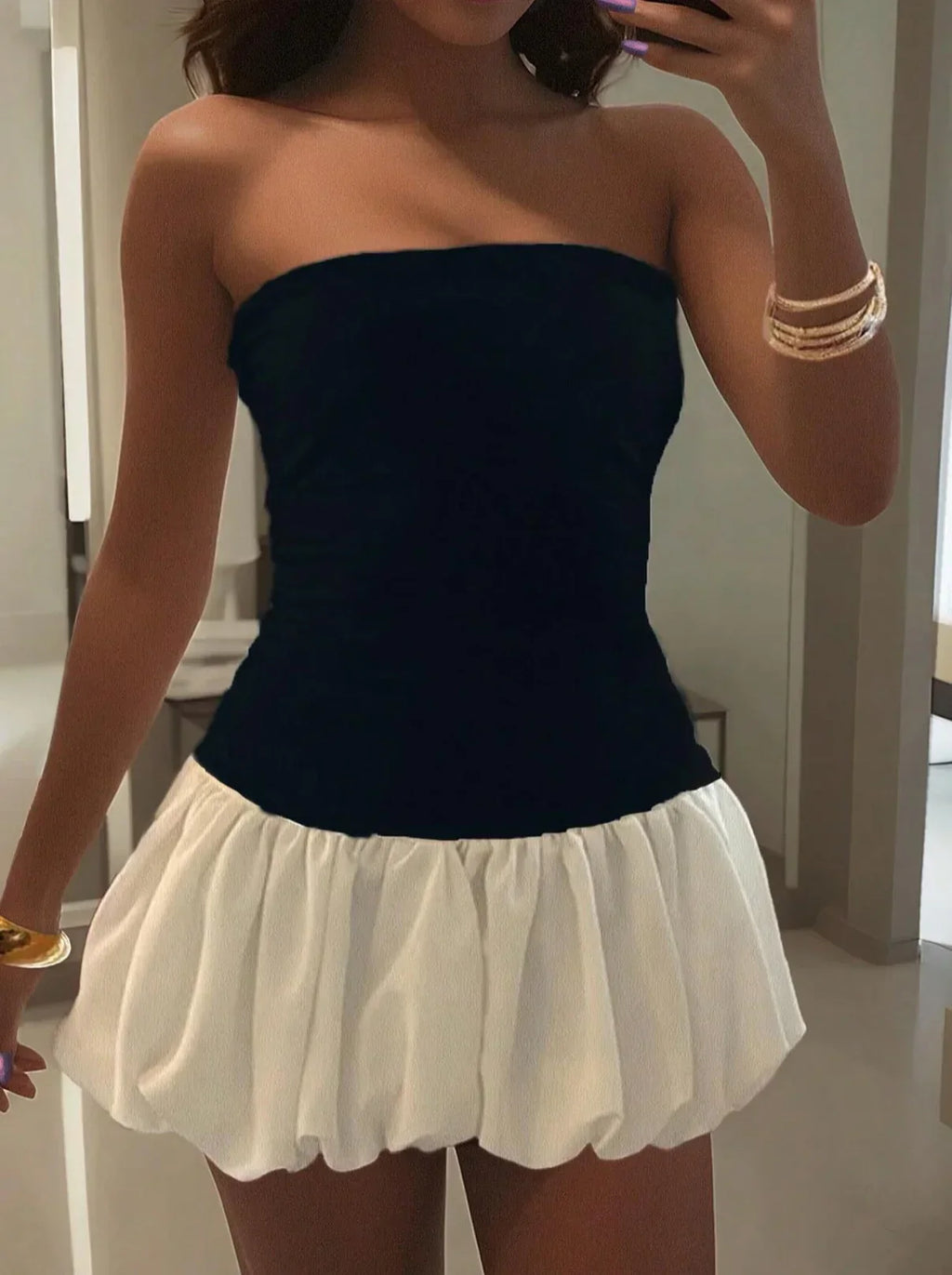 Danielle | Bubble Hem Mini Dress