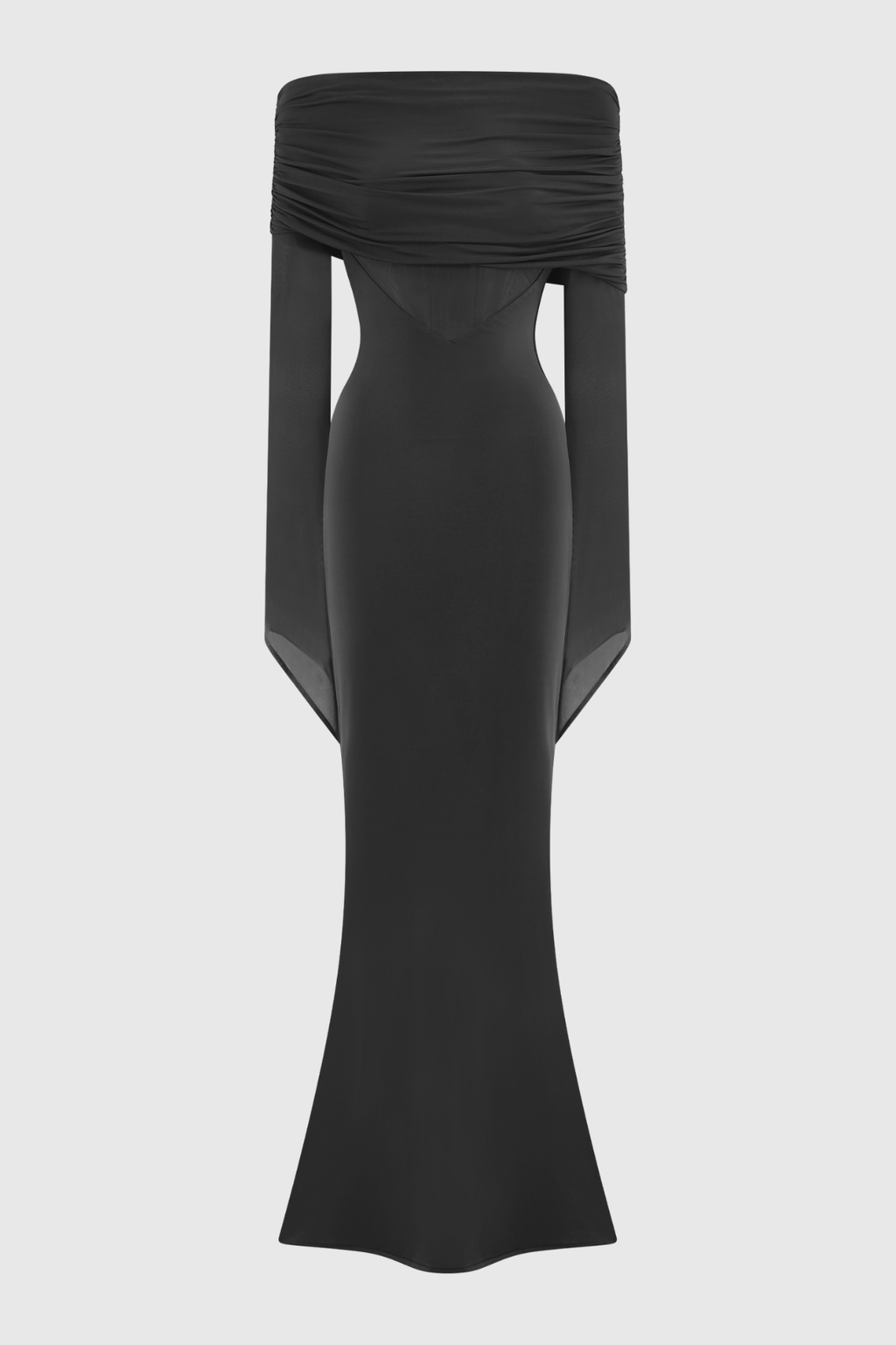 Aletris Off Shoulder Mesh Maxi Dress - Black