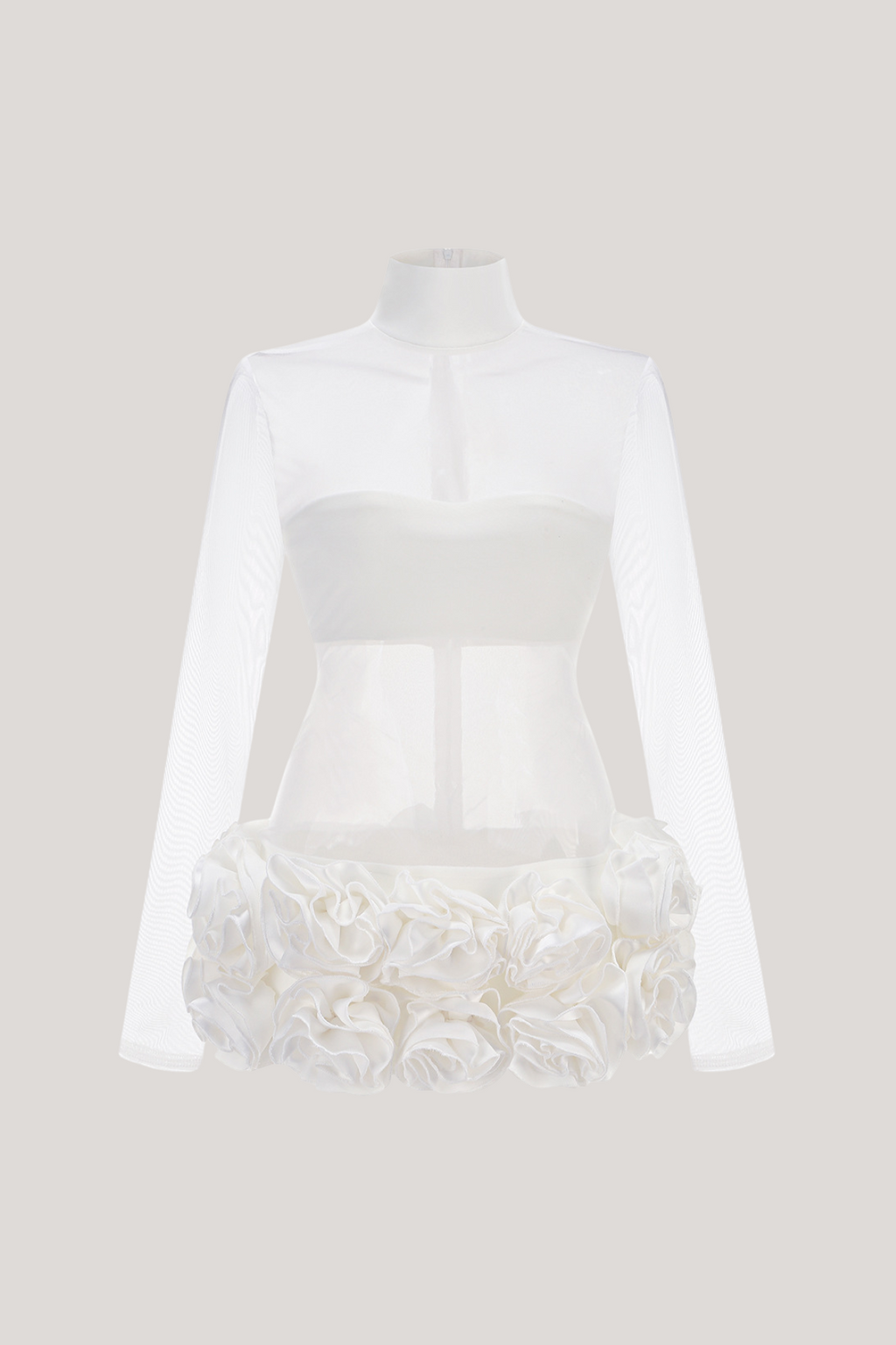 Alona Mesh Flower Mini Dress