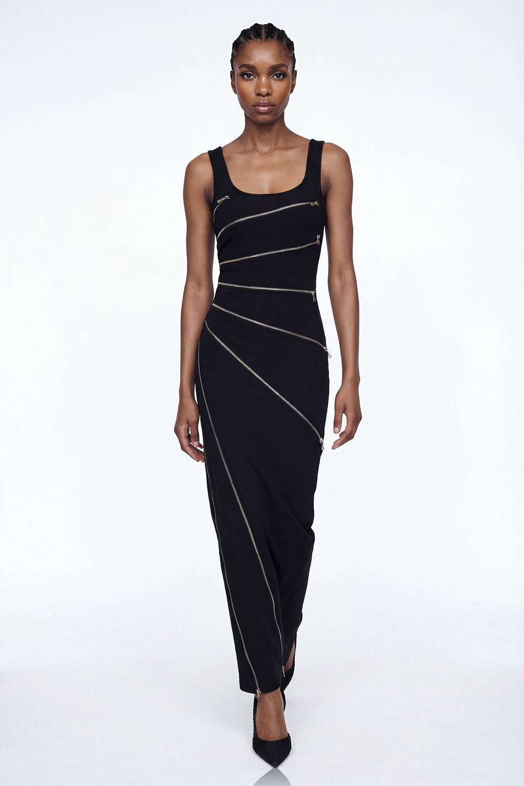 Aloysius Zipper Sleeveless Maxi Dress