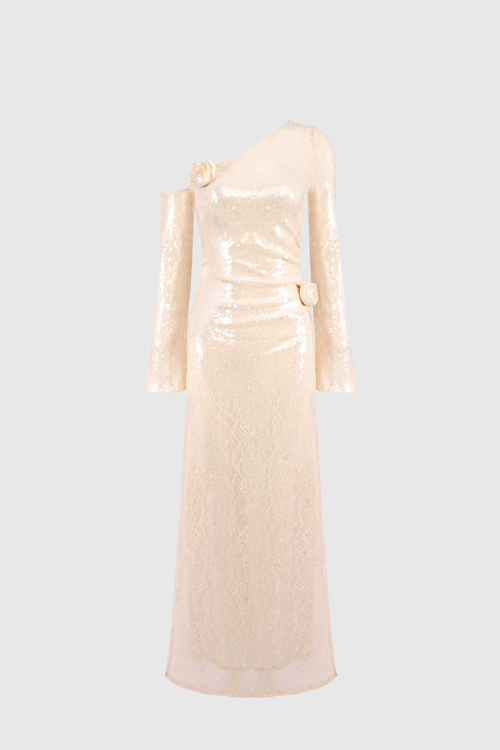 Ambella Sequin Lace Flower Maxi Dress