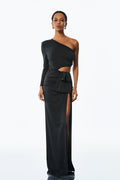 Ambrose One Shouder Ruch Cutout Maxi Dress