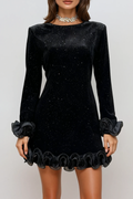 Anand Long Sleeve Ruffle Mini Dress