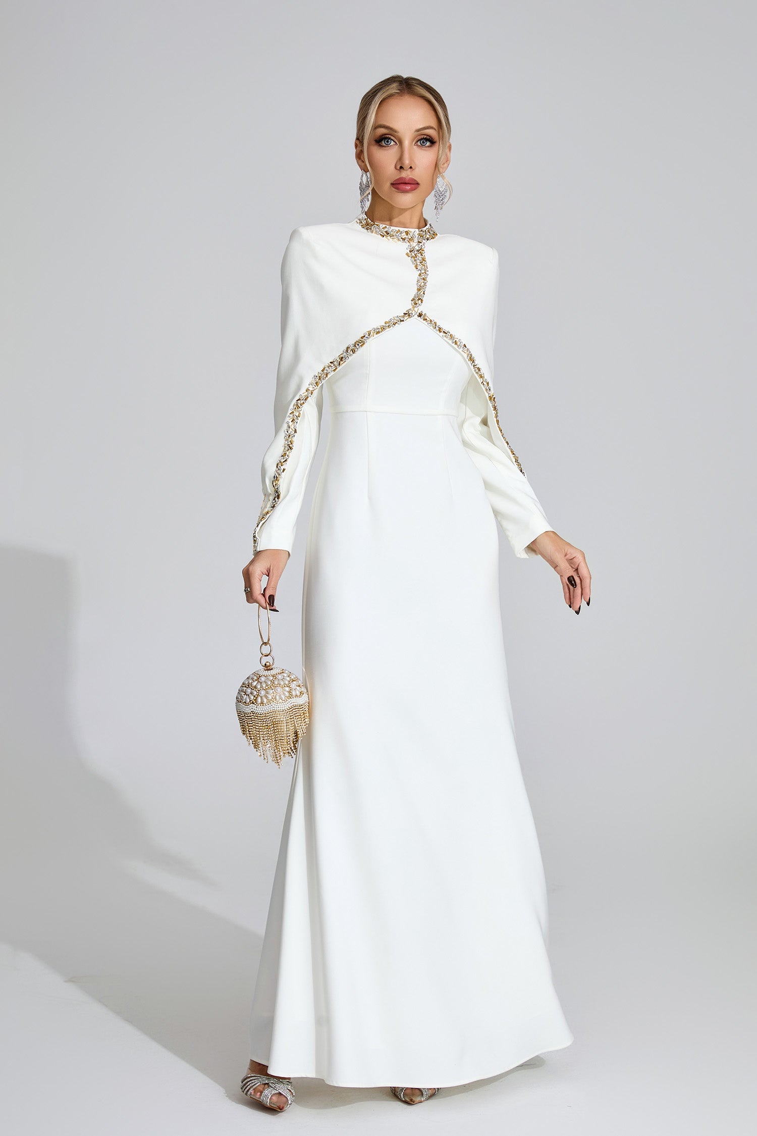 Andromeda  White Chain Maxi Dress