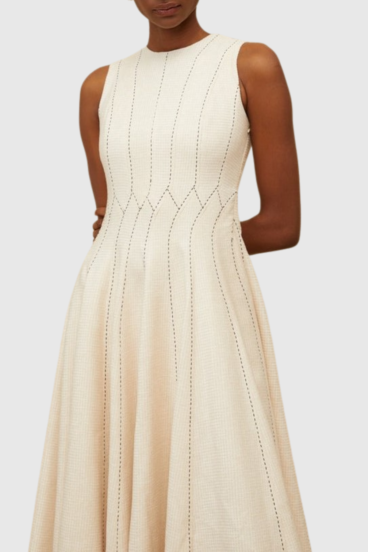 Anise Sleeveless Shirred Textured Maxi Dress