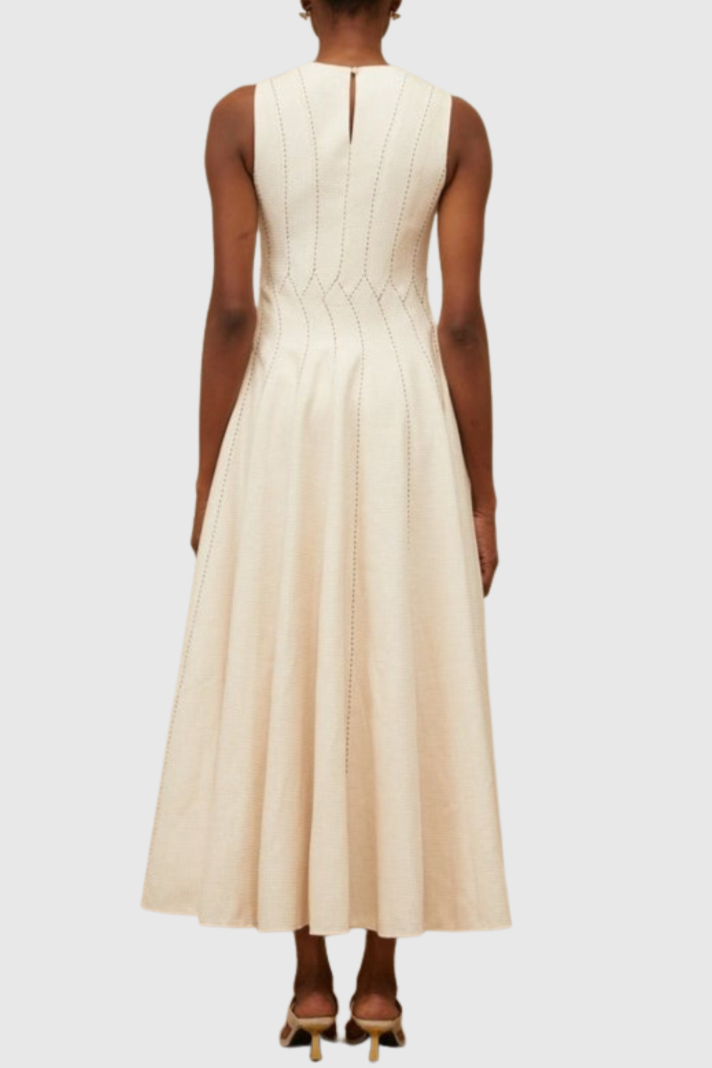 Anise Sleeveless Shirred Textured Maxi Dress