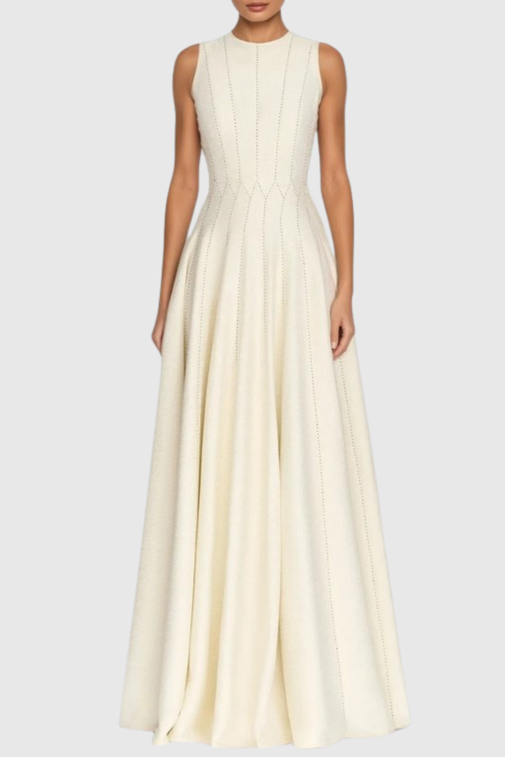 Anise Sleeveless Shirred Textured Maxi Dress