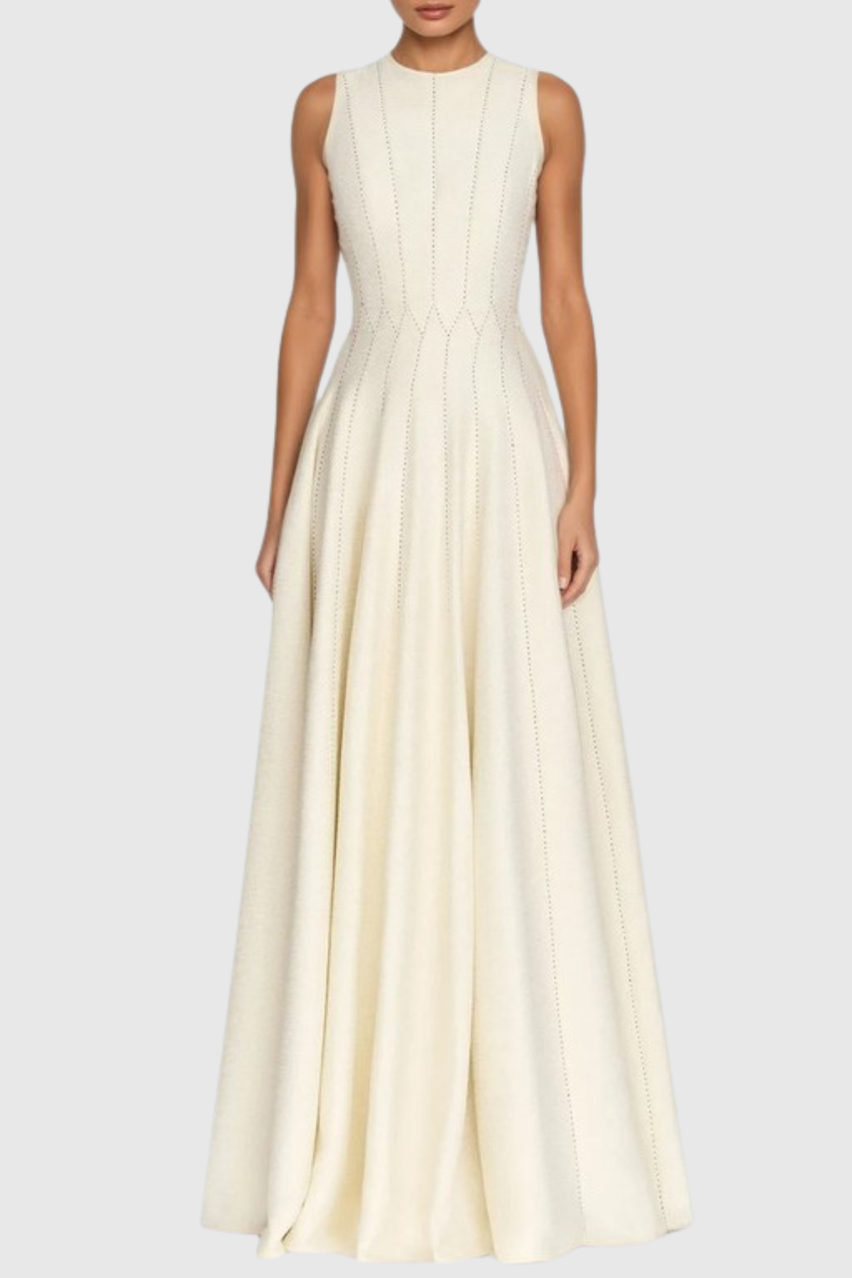 Anise Sleeveless Shirred Textured Maxi Dress