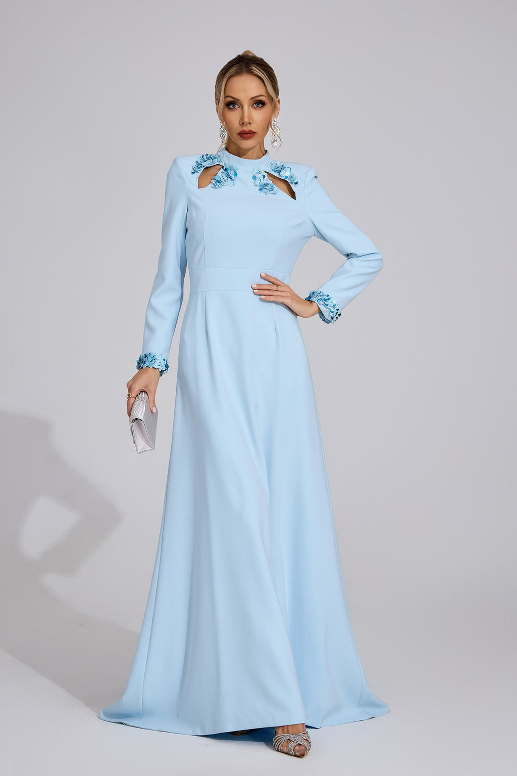 Anwen Light Blue Mermaid Maxi Dress