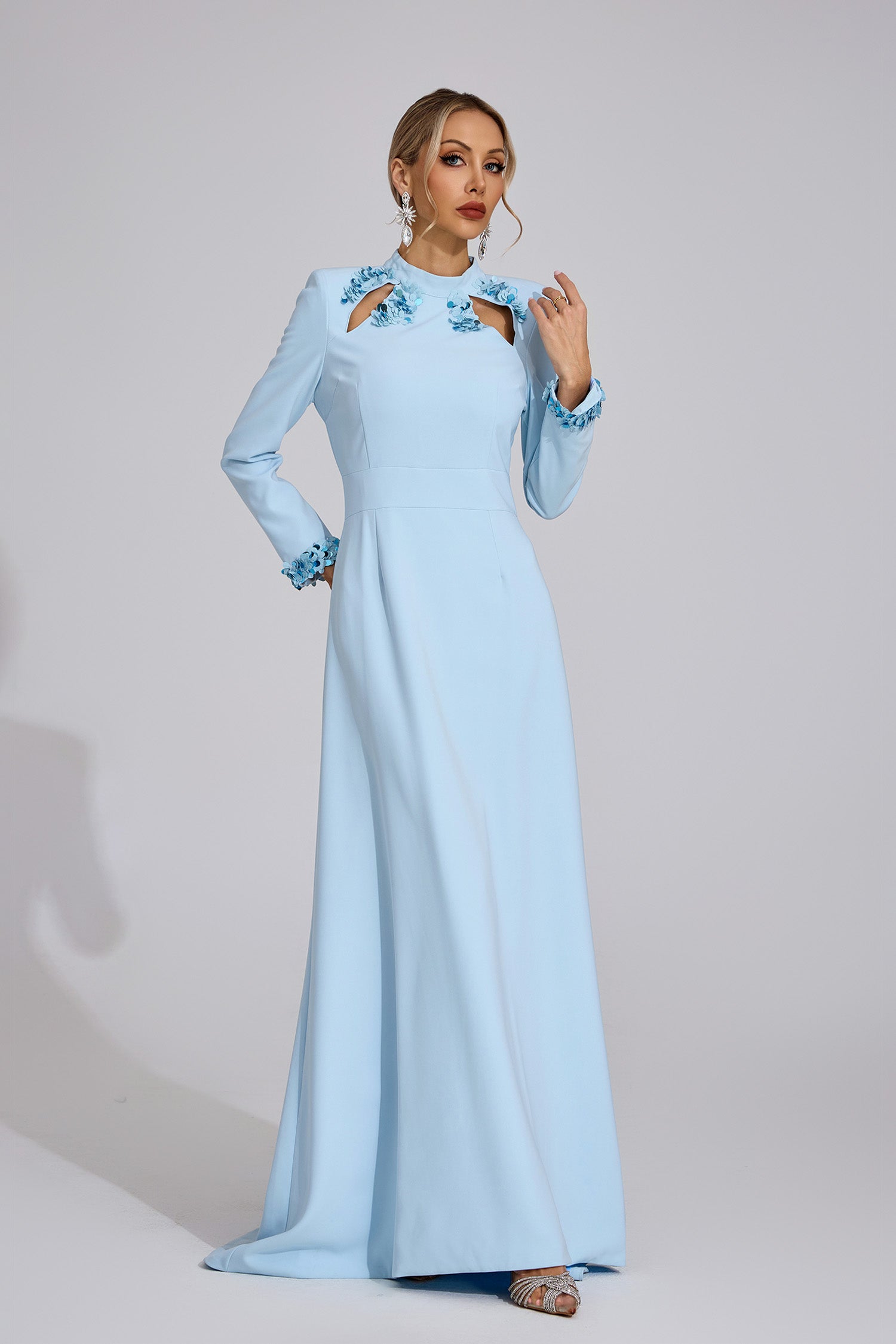 Anwen Light Blue Mermaid Maxi Dress
