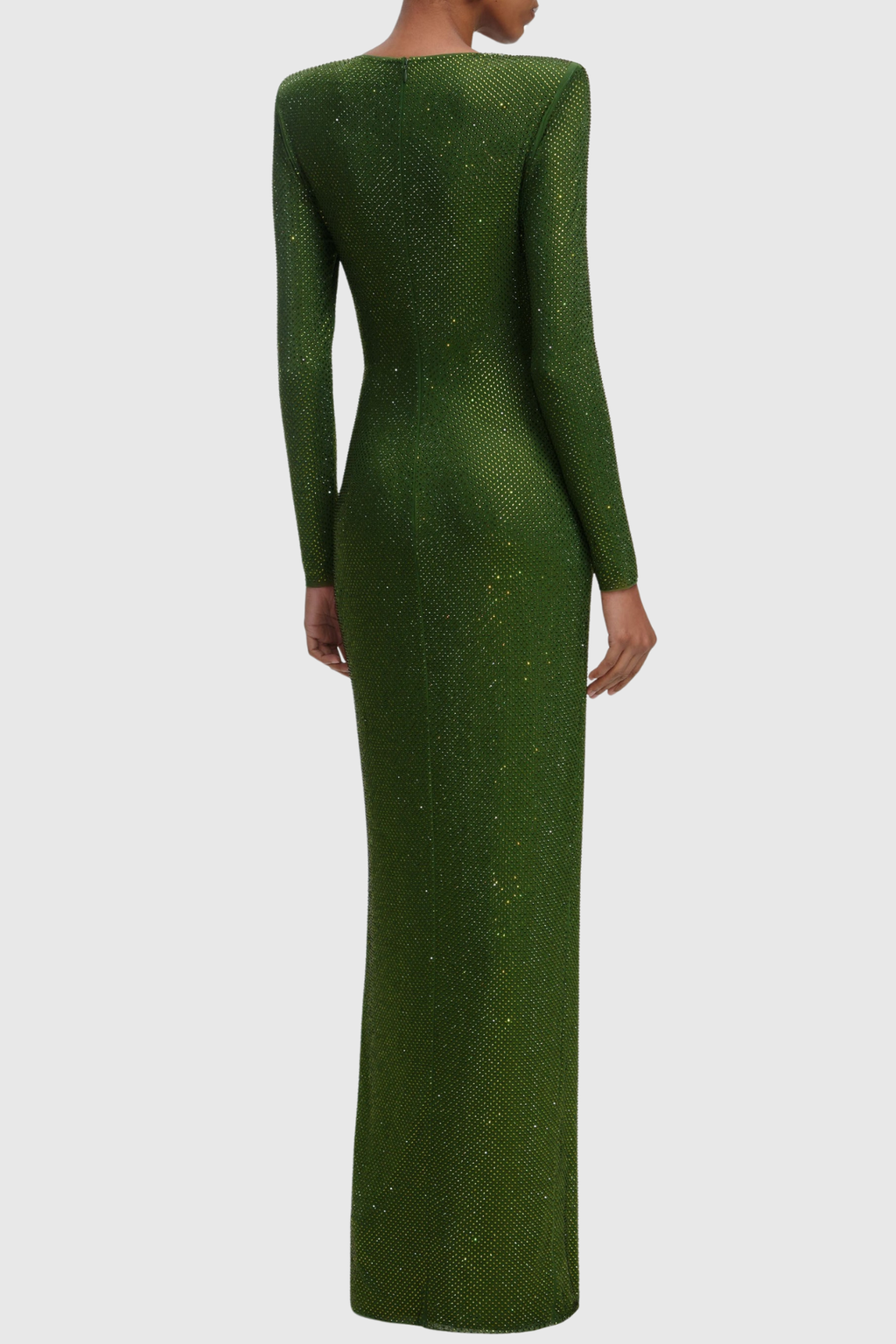 Aquila Crystal Embellished Cutout Maxi Dress - Green