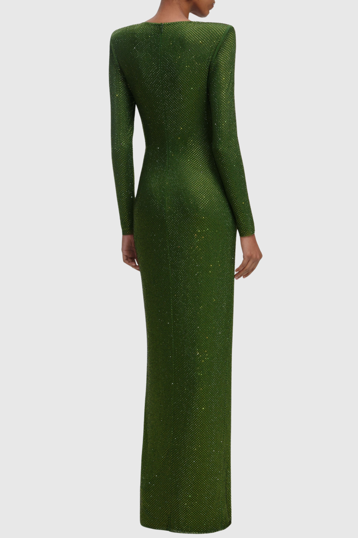 Aquila Crystal Embellished Cutout Maxi Dress - Green