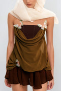 Ardelis Strapless Butterfly Mesh Ruffle Mini Dress